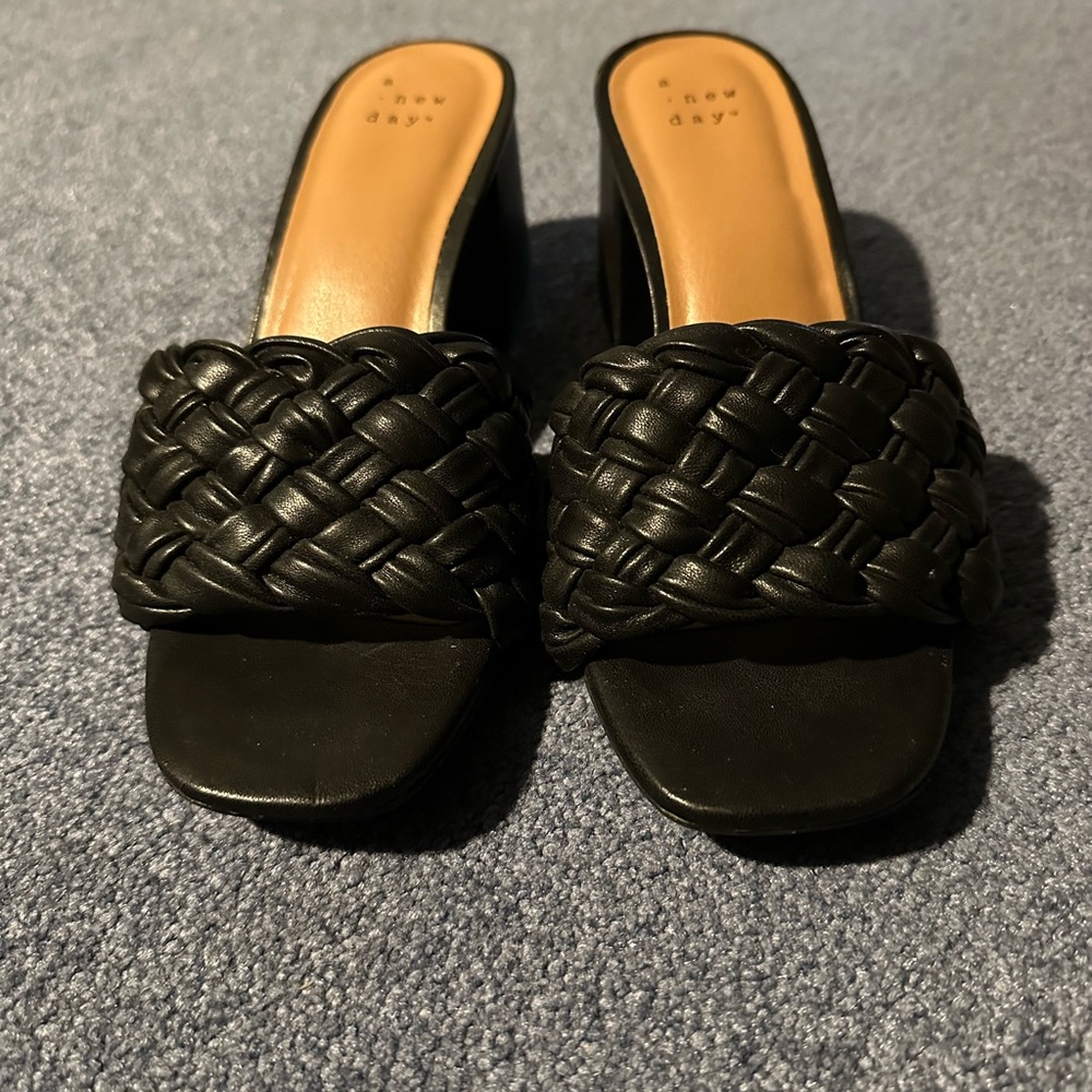 A New Day Braided Block Heel Sandals Size 6